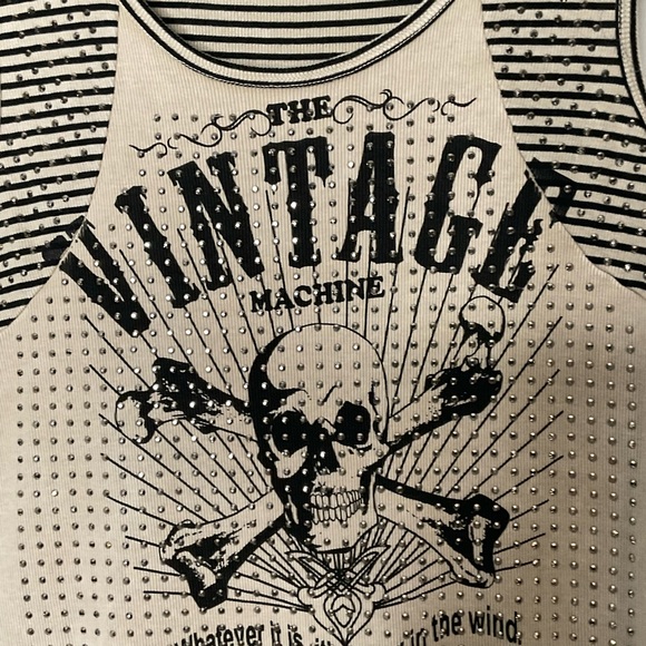 Voice of California Vocal Vintage Machine Easy Rider Studded Tan Tank Top Sz XL. - Picture 7 of 16